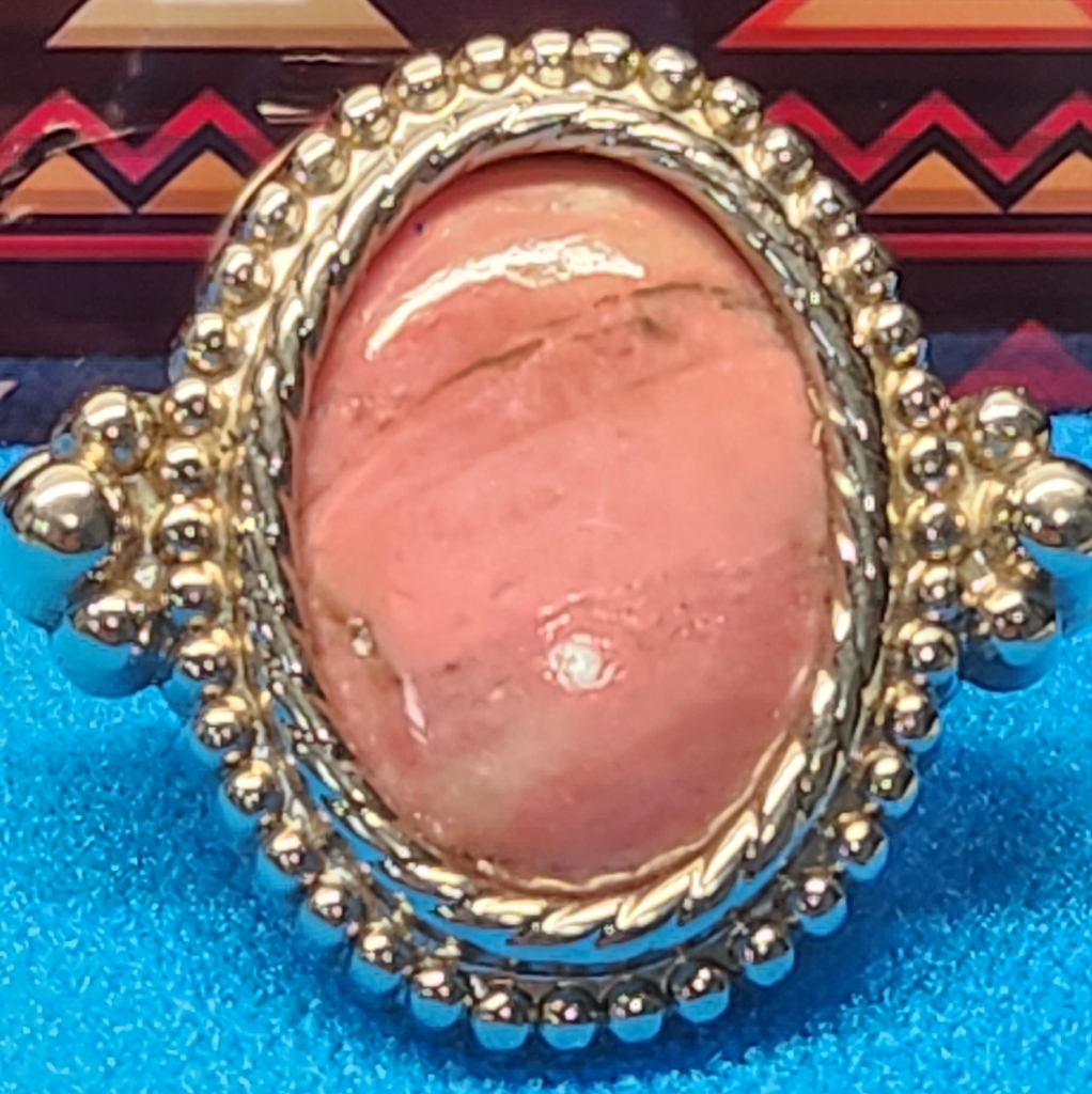 #2199, Navajo Dress Clip Rhodochrosite Stone, Rare Piece